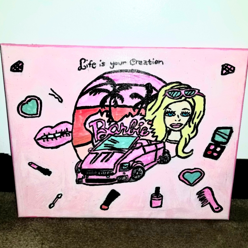 Barbie canvas painting